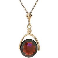 Round Brilliant Cut Garnet Pendant Necklace 4.2ct in 9ct Gold