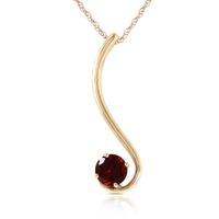 Round Brilliant Cut Garnet Pendant Necklace 0.55ct in 9ct Gold