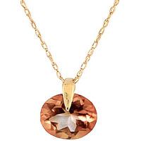 Round Brilliant Cut Citrine Pendant Necklace 0.8ct in 9ct Gold