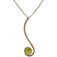 round brilliant cut peridot pendant necklace 055ct in 9ct gold