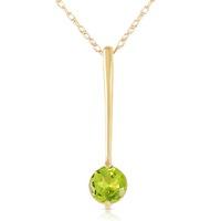 Round Brilliant Cut Peridot Pendant Necklace 0.65ct in 9ct Gold