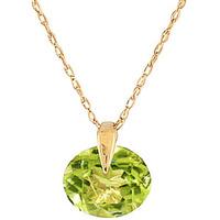 Round Brilliant Cut Peridot Pendant Necklace 1.0ct in 9ct Gold