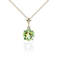 Round Brilliant Cut Peridot Pendant Necklace 1.15ct in 9ct Gold