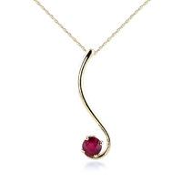 Round Brilliant Cut Ruby Pendant Necklace 0.55ct in 9ct Gold