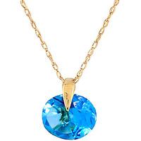 Round Brilliant Cut Blue Topaz Pendant Necklace 1.0ct in 9ct Gold