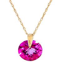 round brilliant cut pink topaz pendant necklace 10ct in 9ct gold