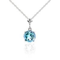 round brilliant cut blue topaz pendant necklace 115ct in 9ct white gol ...