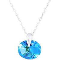 Round Brilliant Cut Blue Topaz Pendant Necklace 1.0ct in 9ct White Gold