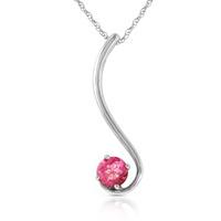 round brilliant cut pink topaz pendant necklace 055ct in 9ct white gol ...