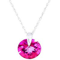 Round Brilliant Cut Pink Topaz Pendant Necklace 1.0ct in 9ct White Gold