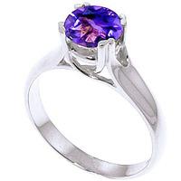 round brilliant cut amethyst solitaire ring 11ct in 9ct white gold