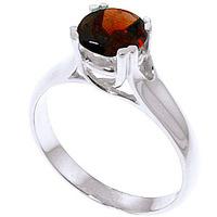 round brilliant cut garnet solitaire ring 11ct in 9ct white gold