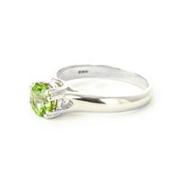 Round Brilliant Cut Peridot Solitaire Ring 1.1ct in 9ct White Gold