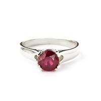 Round Brilliant Cut Ruby Solitaire Ring 1.35ct in 9ct White Gold