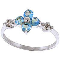 round brilliant cut blue topaz ring 058ctw in 9ct white gold