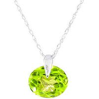 Round Brilliant Cut Peridot Pendant Necklace 1.0ct in 9ct White Gold