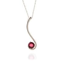 round brilliant cut ruby pendant necklace 055ct in 9ct white gold