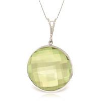 round brilliant cut green amethyst pendant necklace 180ctw in 9ct whit ...