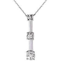 round brilliant cut diamond pendant necklace in 9ct white gold