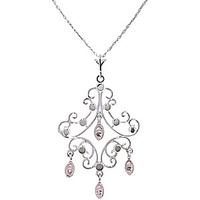 Round Brilliant Cut Diamond Pendant Necklace in 9ct White Gold