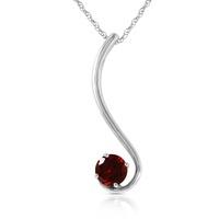 round brilliant cut garnet pendant necklace 055ct in 9ct white gold