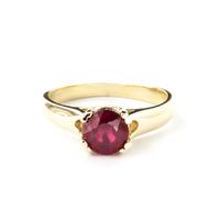 Round Brilliant Cut Ruby Solitaire Ring 1.35ct in 9ct Gold