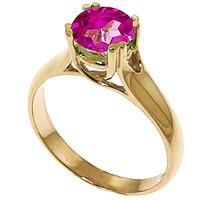 round brilliant cut pink topaz solitaire ring 11ct in 9ct gold