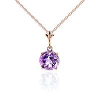 round brilliant cut amethyst pendant necklace 115ct in 9ct rose gold