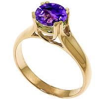 round brilliant cut amethyst solitaire ring 11ct in 9ct gold