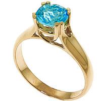 round brilliant cut blue topaz solitaire ring 11ct in 9ct gold