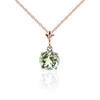 round brilliant cut green amethyst pendant necklace 115ct in 9ct rose  ...