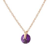 Round Brilliant Cut Amethyst Pendant Necklace 0.75ct in 9ct Rose Gold