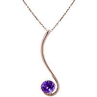 Round Brilliant Cut Amethyst Pendant Necklace 0.55ct in 9ct Rose Gold