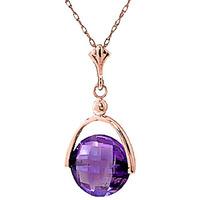 round brilliant cut amethyst pendant necklace 325ct in 9ct rose gold