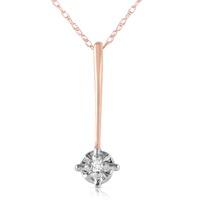 Round Brilliant Cut Diamond Pendant Necklace in 9ct Rose Gold