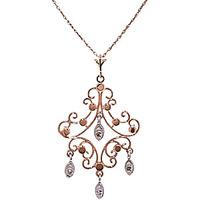 Round Brilliant Cut Diamond Pendant Necklace in 9ct Rose Gold