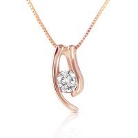 round brilliant cut diamond pendant necklace in 9ct rose gold