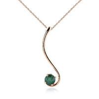 Round Brilliant Cut Emerald Pendant Necklace 0.55ct in 9ct Rose Gold