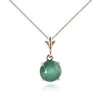 Round Brilliant Cut Emerald Pendant Necklace 1.65ct in 9ct Rose Gold