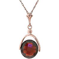 Round Brilliant Cut Garnet Pendant Necklace 4.2ct in 9ct Rose Gold