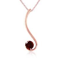 Round Brilliant Cut Garnet Pendant Necklace 0.55ct in 9ct Rose Gold