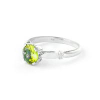 Round Brilliant Cut Peridot Solitaire Ring 1.15ct in 9ct White Gold