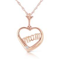 round brilliant cut diamond pendant necklace in 9ct rose gold