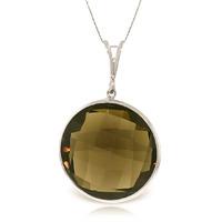 round brilliant cut smoky quartz pendant necklace 170ctw in 9ct white  ...