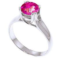 Round Brilliant Cut Pink Topaz Solitaire Ring 1.1ct in 9ct White Gold