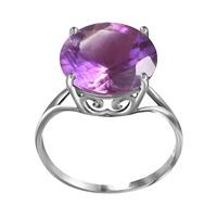 Round Brilliant Cut Amethyst Ring 5.5ct in 9ct White Gold