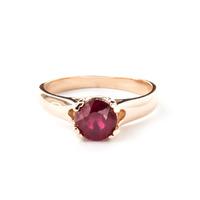 Round Brilliant Cut Ruby Solitaire Ring 1.35ct in 9ct Rose Gold