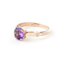 Round Brilliant Cut Amethyst Solitaire Ring 1.15ct in 9ct Rose Gold