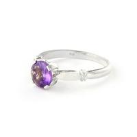 Round Brilliant Cut Amethyst Solitaire Ring 1.15ct in 9ct White Gold