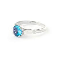 Round Brilliant Cut Blue Topaz Solitaire Ring 1.15ct in 9ct White Gold